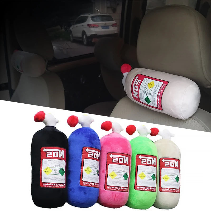 NOS Bottle Pillow Car Decor Headrest Cushion Plush Pillow