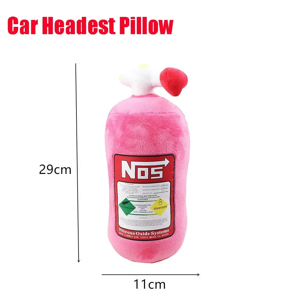NOS Bottle Pillow Car Decor Headrest Cushion Plush Pillow