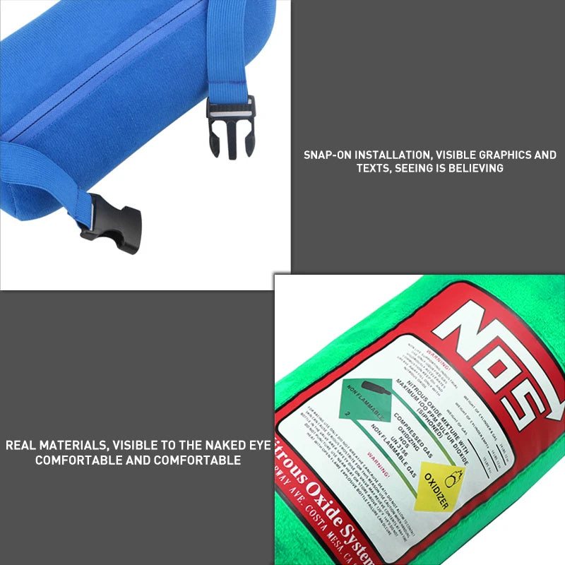 NOS Bottle Pillow Car Decor Headrest Cushion Plush Pillow